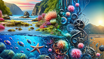 Vibrant Tide Pool Ecosystem, tide pool, ocean, underwater, coral reef, nature HD wallpaper