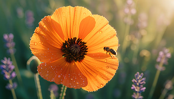 Sunlit Orange Poppy —, Orange Flower, Poppy HD wallpaper
