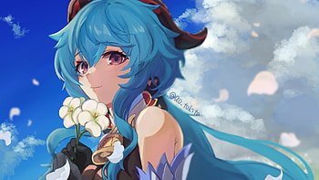 Blue, Hair, Ganyu Genshin Impact HD wallpaper