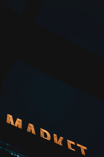 Words, Backlight, Illumination, Inscription, Letters, Market, Marketplace HD phone wallpaper