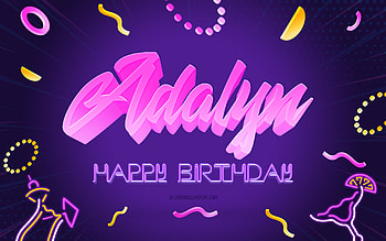 Happy Birtay Adalyn, , Purple Party Background, Adalyn, creative art, Happy Adalyn birtay, Adalyn name, Adalyn Birtay, Birtay Party Background HD wallpaper