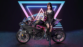 Cool Asian Biker Girl, biker, artist, artwork, digital-art, artstation HD wallpaper