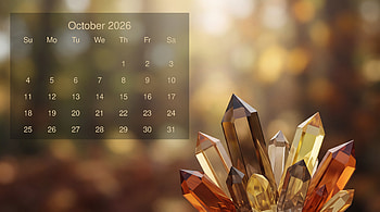 October 2026 Calendar — Amber Crystal HD wallpaper