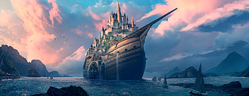 Castle On Ship , castle, ship, artist, artwork, digital-art, deviantart HD wallpaper