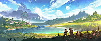 Epic Fantasy Landscape : A Majestic World Beyond Reality, fantasy, landscape, fantasy landscape HD wallpaper