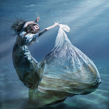 deep, light, dress, water, beauty HD wallpaper