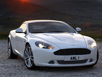 Sports, Auto, Nature, Trees, Sunset, Grass, Aston Martin, Cars, Front View, Style, Db9, 2010 HD wallpaper