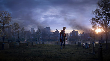 Marvel's Spider-Man 2 - Dusk City Silhouette, video game, Marvel's Spider-Man 2 HD wallpaper