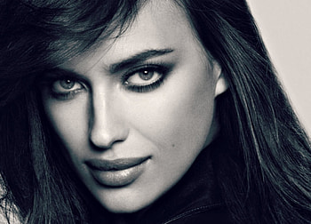 Irina Shayk, white, black, model, bw, girl, woman, portrait, face HD wallpaper