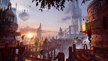 Silvermoon City, World of Warcraft, Warcraft, elf, sunset, fantasy HD wallpaper