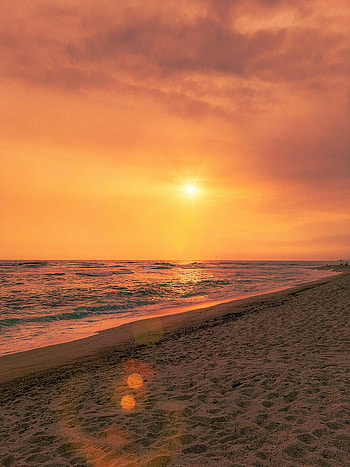 Verano., aesthetic, sky, dream, beach, sunset, , clouds, dreamy, sun, graphy HD phone wallpaper