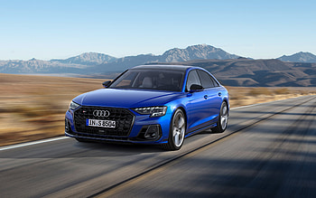 2022, Audi S8, , front view, exterior, new blue S8, blue sedan, German cars, Audi HD wallpaper