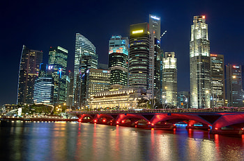 Cities, Rivers, Night, Night City, Singapore HD wallpaper