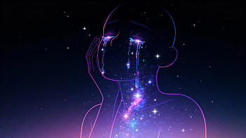 Celestial Tears — Ultra, crying, silhouette, galaxy, tears HD wallpaper