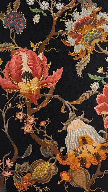 Anthropologie, Black Theme, Flowers Design HD phone wallpaper