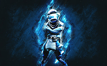 Fortnite Frozen Fishstick Skin, Fortnite, main characters, blue stone background, Frozen Fishstick, Fortnite skins, Frozen Fishstick Skin, Frozen Fishstick Fortnite, Fortnite characters HD wallpaper