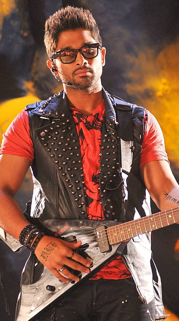 Allu Arjun, telugu actor, iddarammayiloto, guitar HD phone wallpaper