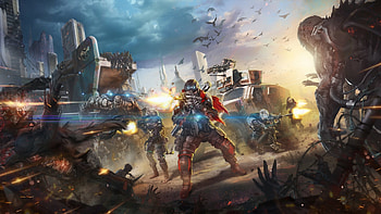 Battle, soldiers, tanks, art HD wallpaper