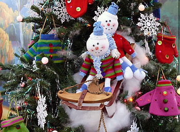 Holidays, New Year, Decorations, Snowflakes, Snowman, Holiday, Christmas Tree, Team HD wallpaper