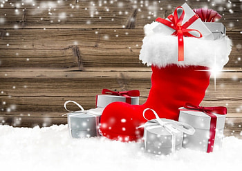 Happy Holidays, sock, Christmas, snow, red, decor, gifts HD wallpaper