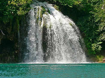 Waterfalls Plitvice , Croatia, falls, trees, water, lake HD wallpaper