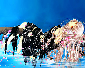 Dreaming, blue, girl, anime, water HD wallpaper