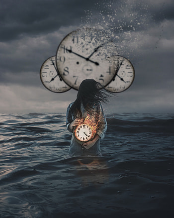 Fire, Clock, Miscellanea, Miscellaneous, Girl, hop, Time, It's Time HD phone wallpaper