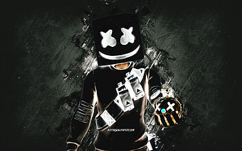 Fortnite Marshmello Skin, Fortnite, main characters, black stone background, Marshmello, Fortnite skins, Marshmello Skin, Marshmello Fortnite, Fortnite characters for with resolution . High Quality HD wallpaper