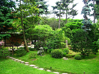 Nature, Stones, Statue, Garden, Lawn, Track HD wallpaper