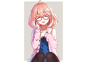 Cute, Mirai Kuriyama, Kyoukai no Kanata, glasses HD wallpaper