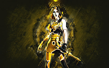Fortnite Reactive Marigold Skin, Fortnite, main characters, yellow stone background, Reactive Marigold, Fortnite skins, Reactive Marigold Skin, Reactive Marigold Fortnite, Fortnite characters HD wallpaper