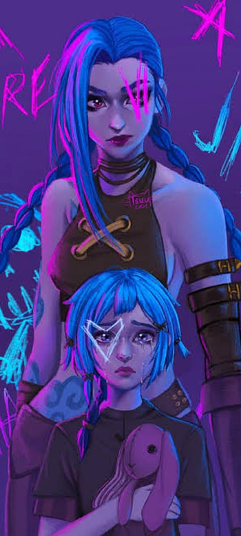 Jinx , Powder, vi, lol, leagueoflegends, arcane HD phone wallpaper