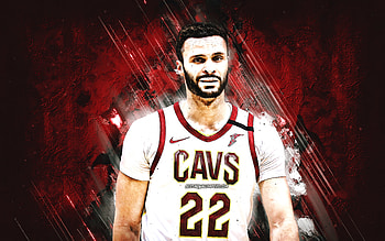 Larry Nance, Cleveland Cavaliers, American basketball player, burgundy stone background, grunge art, NBA, basketball, USA HD wallpaper