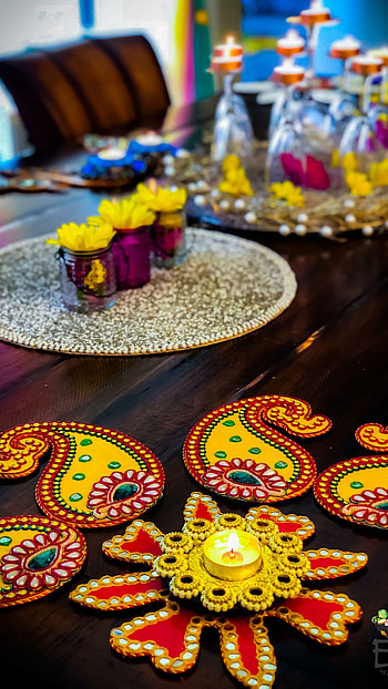 Diwali, Rangoli, Diya HD phone wallpaper
