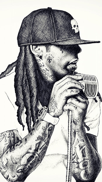 Preview lil wayne, rap, singer, micro, baseball cap, dreadlocks HD phone wallpaper