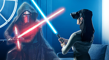 Kylo Ren And Rey In Star Wars The Last Jedi VR Experience, star-wars-the-last-jedi, kylo-ren, rey, 2017-movies, movies, star-wars HD wallpaper
