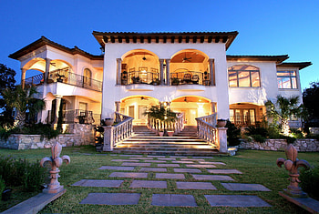 Lake Travis Mediterranean Rear Elevation, luxury home, luxurious home, mediterranean, lake travis HD wallpaper