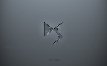 DS logo, gray creative background, DS emblem, gray paper texture, DS, gray background, DS 3d logo HD wallpaper