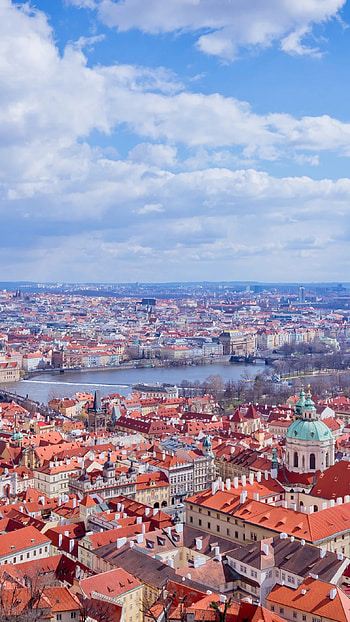 Prague travels, Sky of Prague, Urban city, Technological marvel HD phone wallpaper