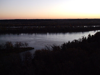Riverside Morning, trees, river, morning, sunrise HD wallpaper