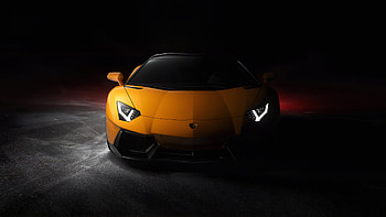 Yellow Lamborghini Aventador, front HD wallpaper