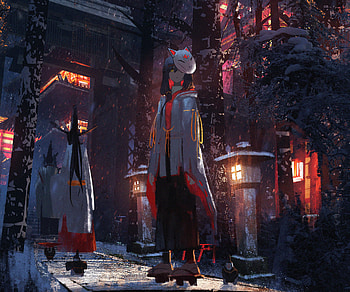 Enchanting Anime Girl in Nighttime Forest –, Anime, girl, anime girl HD wallpaper