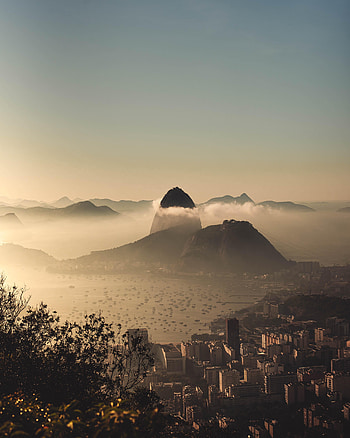 Cities, Sunset, City, Building, Rocks, Coast, Port HD phone wallpaper