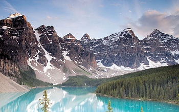 Lake Louise, Moraine Lake's sibling, Canadian paradise, Mountain landscape HD wallpaper
