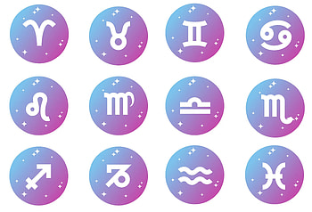 Zodiac sign text, Emoji symbols HD wallpaper