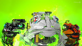 Chiptos X 3D Robot Frog Toad Robot NFT Background Slime, robot HD wallpaper