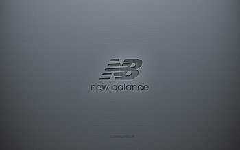 New Balance logo, gray creative background, New Balance emblem, gray paper texture, New Balance, gray background, New Balance 3d logo HD wallpaper