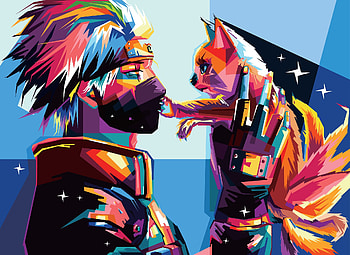 Naruto With Cat, naruto, anime, cat, artist, artwork, digital-art HD wallpaper