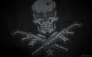 Skulls And Guns HD wallpaper