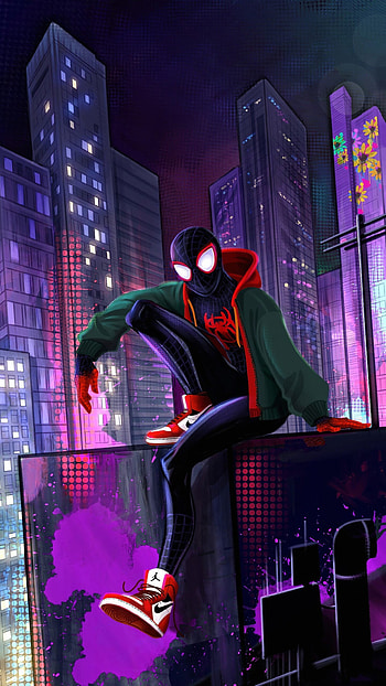 Miles Morales, magenta, pink HD phone wallpaper